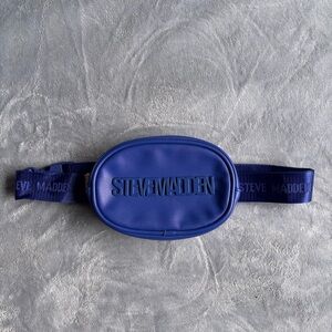 Steve Madden Belt Bag Fanny Pack Logo Sapphire Blue Crossbody Bag